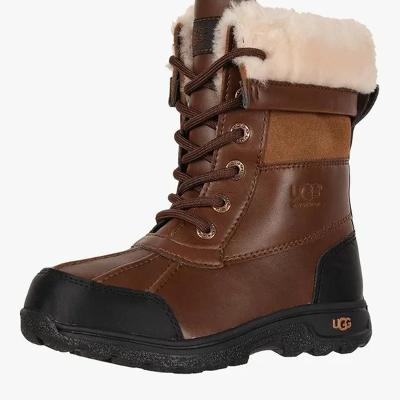 UGG Girl Brown and Black 100% Leather Boot